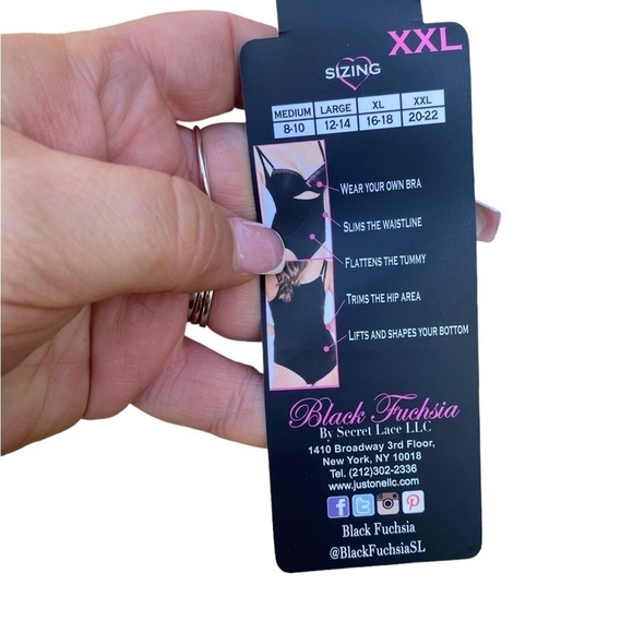 Black Fuschia By Secret Lace NWT Shaping Bodysuit I Size: XXL - Picture 6 of 13